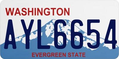 WA license plate AYL6654