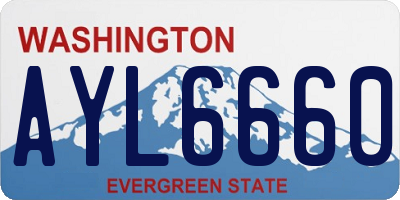 WA license plate AYL6660