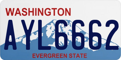 WA license plate AYL6662