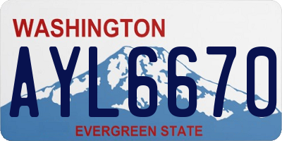 WA license plate AYL6670