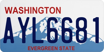 WA license plate AYL6681