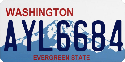 WA license plate AYL6684