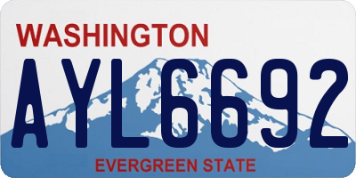WA license plate AYL6692