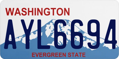 WA license plate AYL6694