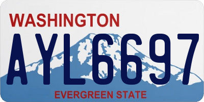 WA license plate AYL6697