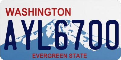 WA license plate AYL6700