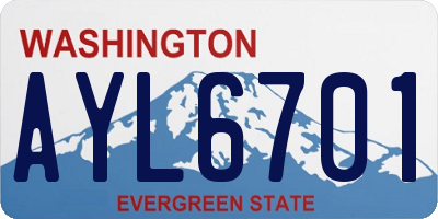 WA license plate AYL6701