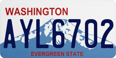 WA license plate AYL6702
