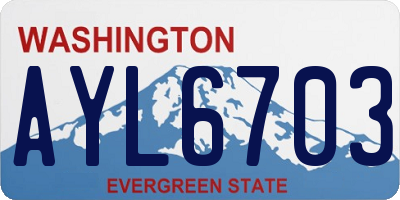 WA license plate AYL6703