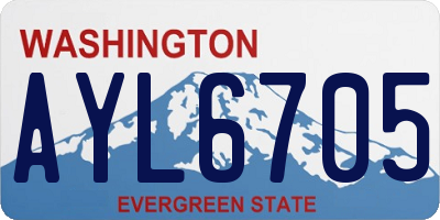 WA license plate AYL6705