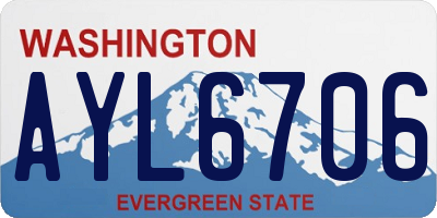 WA license plate AYL6706
