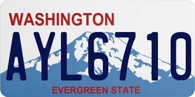 WA license plate AYL6710