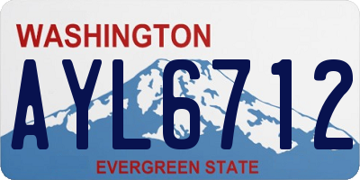 WA license plate AYL6712
