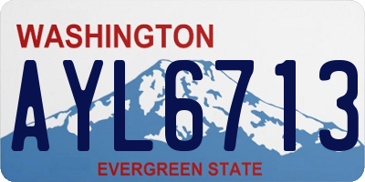 WA license plate AYL6713