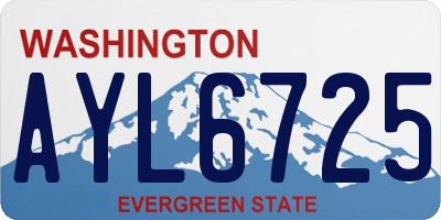 WA license plate AYL6725