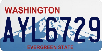 WA license plate AYL6729
