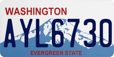 WA license plate AYL6730