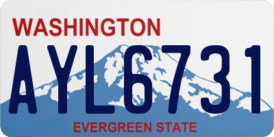 WA license plate AYL6731