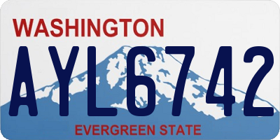 WA license plate AYL6742