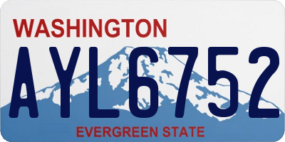 WA license plate AYL6752
