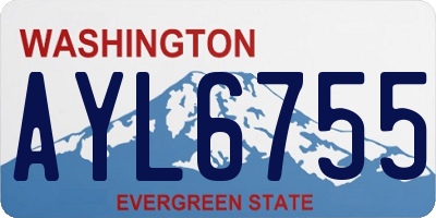 WA license plate AYL6755