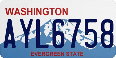 WA license plate AYL6758