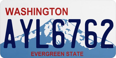 WA license plate AYL6762