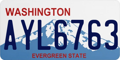 WA license plate AYL6763