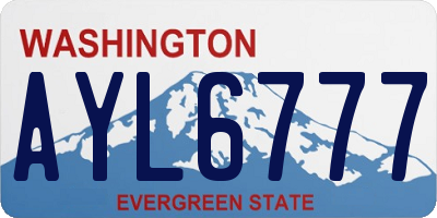 WA license plate AYL6777