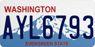 WA license plate AYL6793