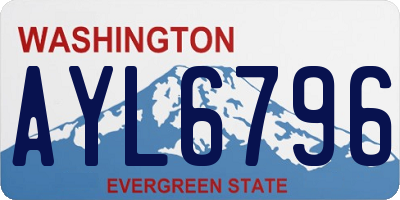 WA license plate AYL6796