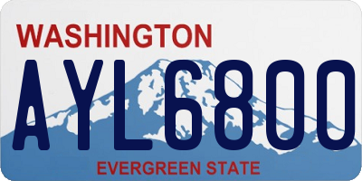 WA license plate AYL6800