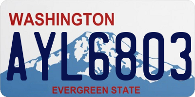 WA license plate AYL6803