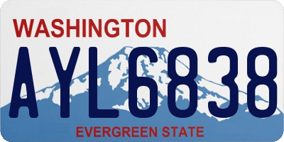 WA license plate AYL6838