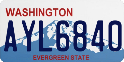 WA license plate AYL6840