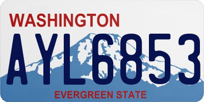 WA license plate AYL6853