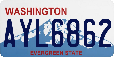 WA license plate AYL6862