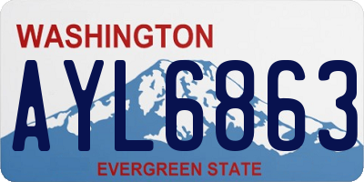 WA license plate AYL6863