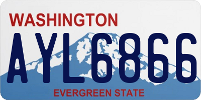 WA license plate AYL6866