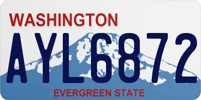 WA license plate AYL6872