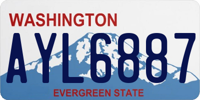 WA license plate AYL6887