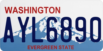 WA license plate AYL6890