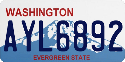 WA license plate AYL6892