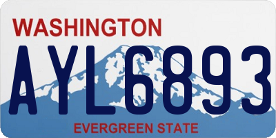 WA license plate AYL6893