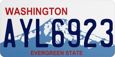 WA license plate AYL6923