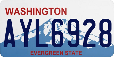 WA license plate AYL6928