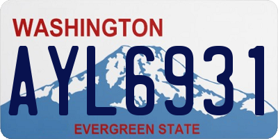 WA license plate AYL6931
