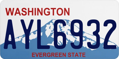 WA license plate AYL6932