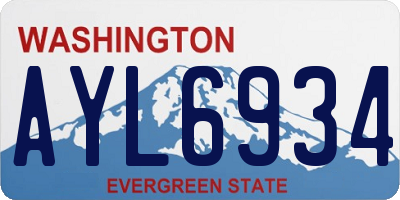 WA license plate AYL6934