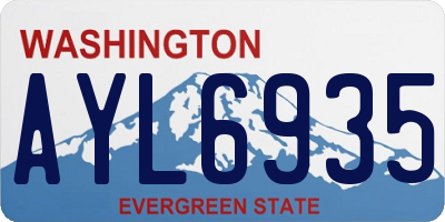 WA license plate AYL6935